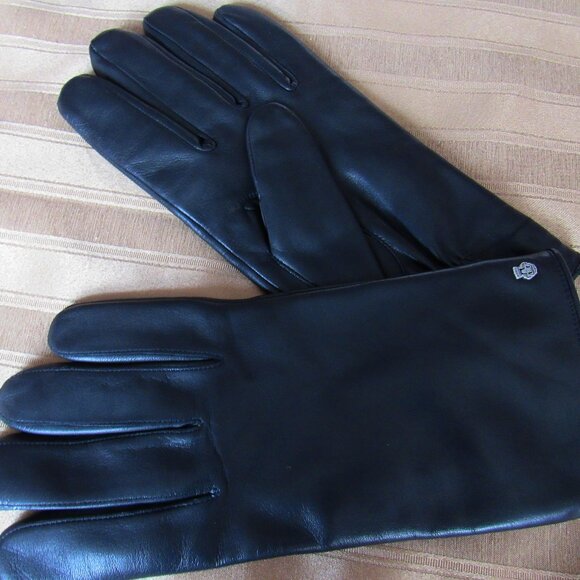 Roeckl Leather Gloves Lined: Acril, Size 10 Black, New - Picture 1 of 4